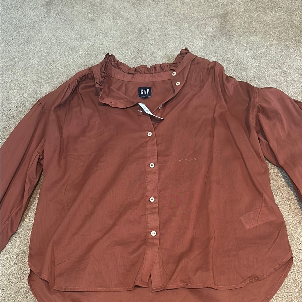 GAP Women's Rust Button-Up Top